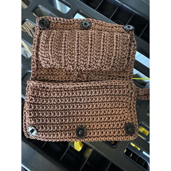 4 for $10 Boho Brown rust Crocheted Clutch Handbag Makeup Pouch - Picture 2 of 6